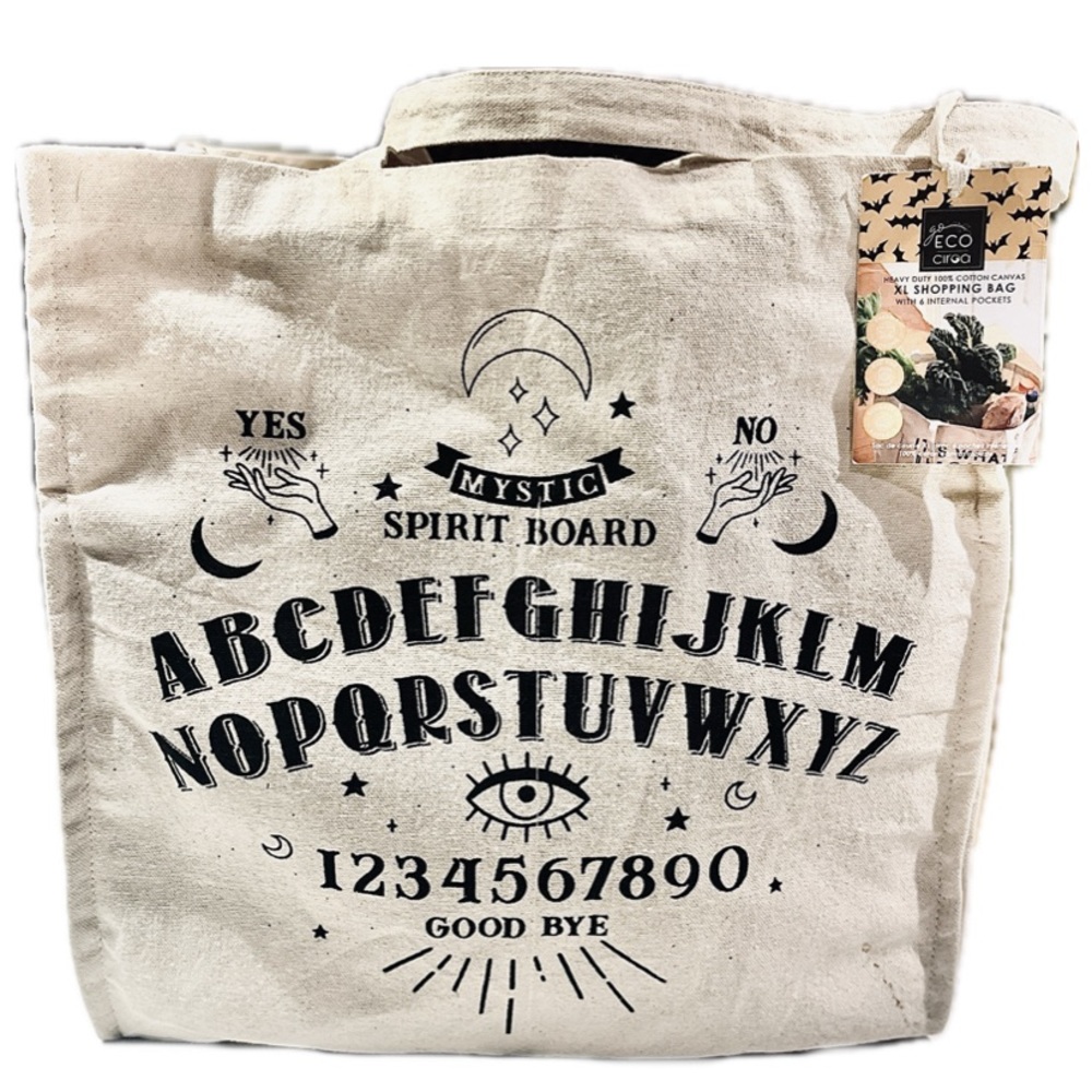 Go Eco Ciroa XL Canvas Ouija Board Shopping Bag with 6 Internal Pockets